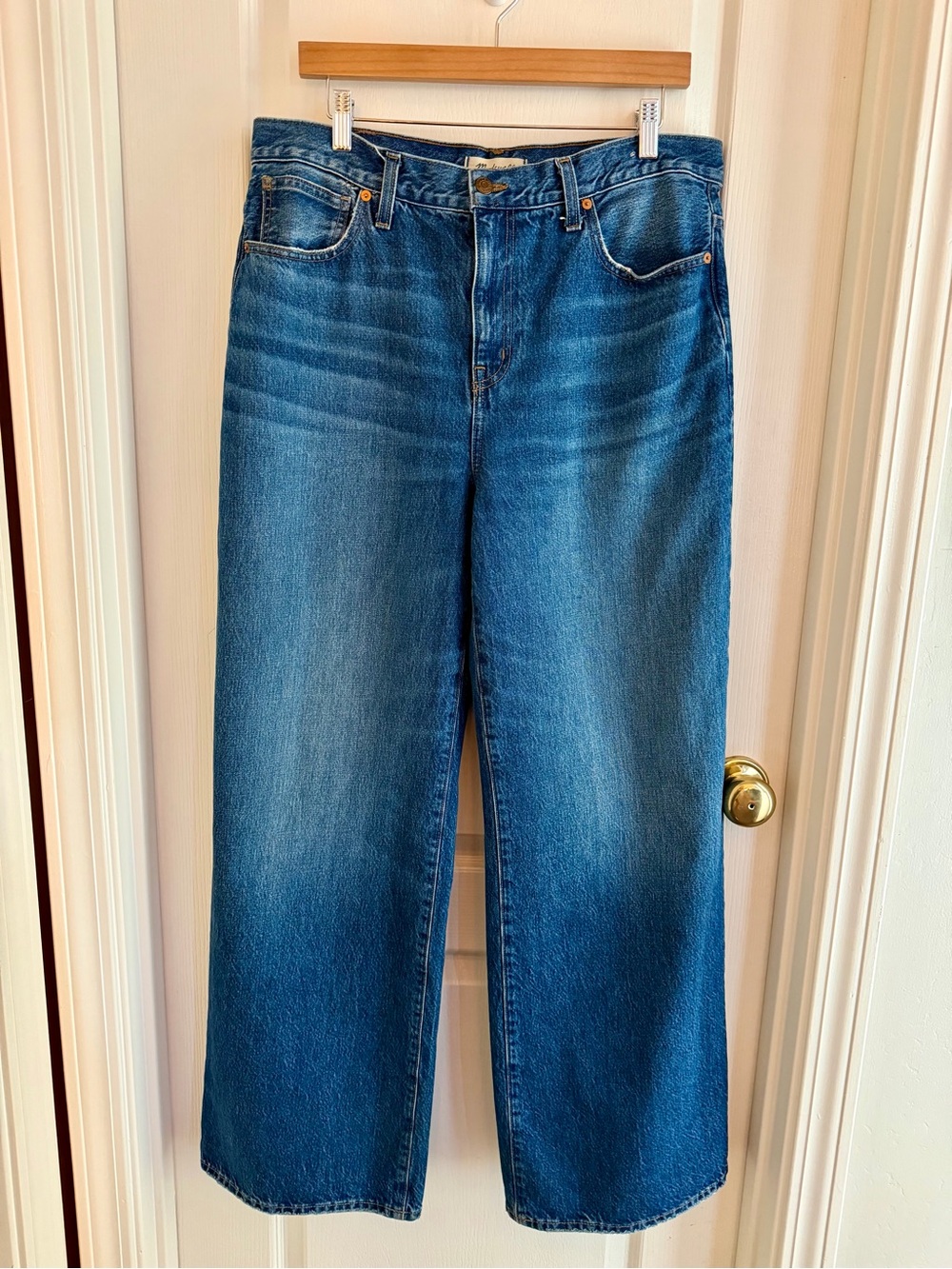 Madewell Super Wide Leg Jeans in Dark Wash